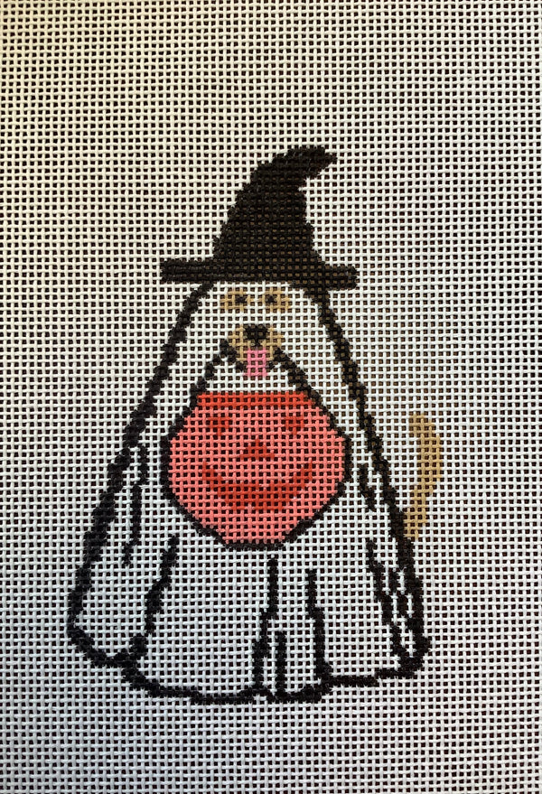 Ghost Dog with Pumpkin