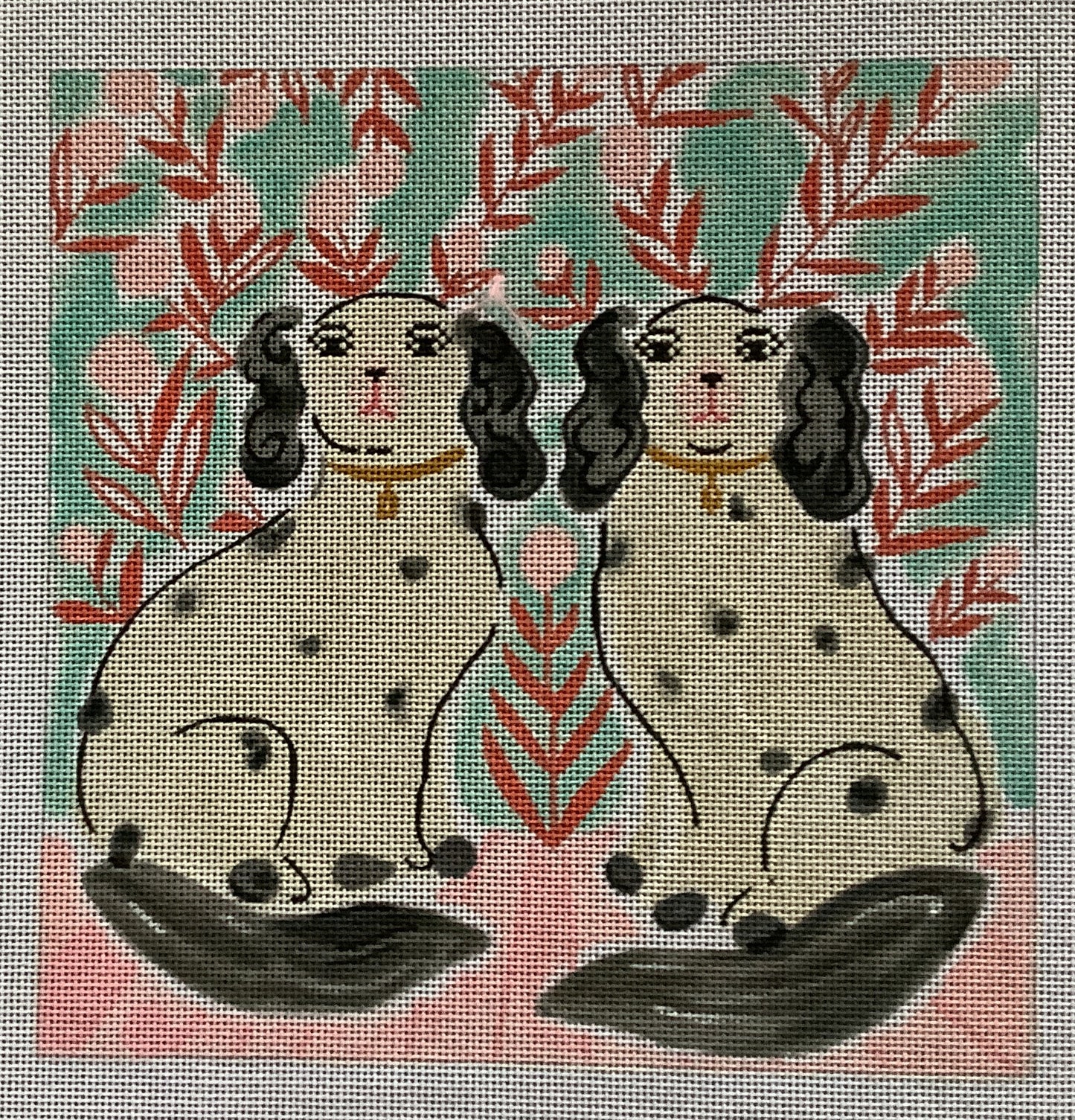 Staffordshire Dogs with Florals