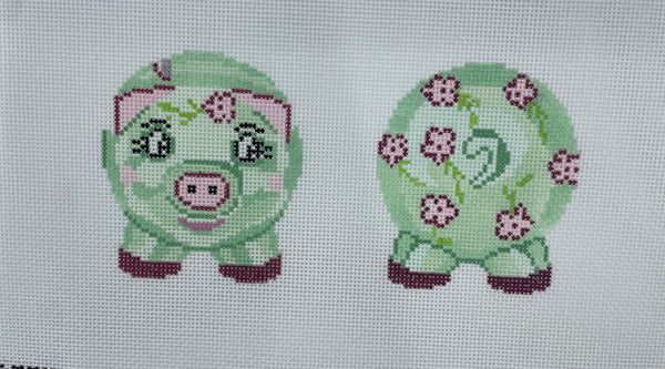 Piggy Bank - Green and Pink