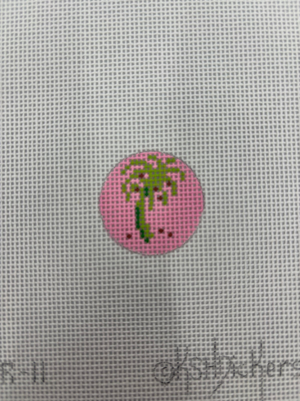 Green Palm Tree on Pink