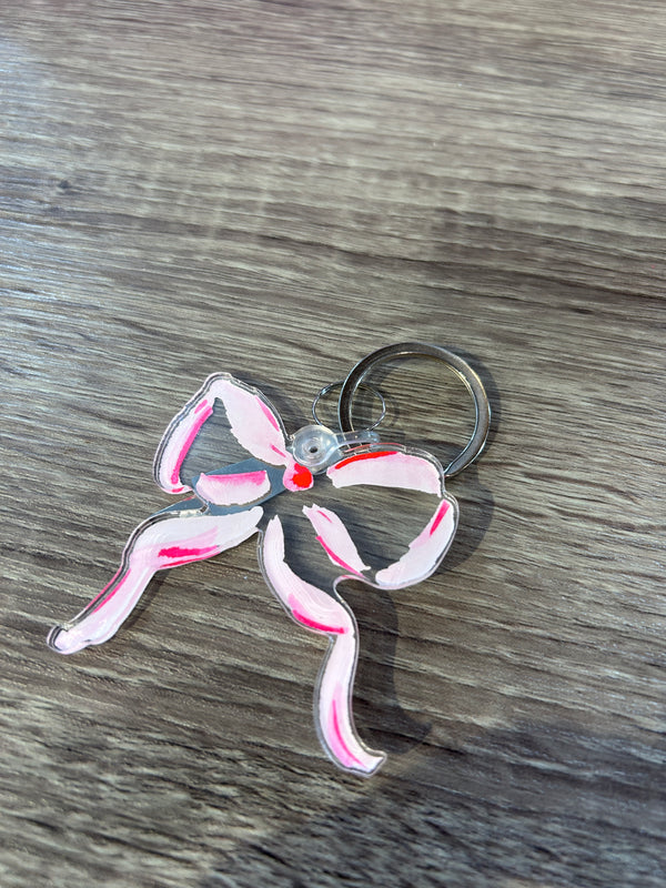 Keychain and Needle Threader - Pink Bow