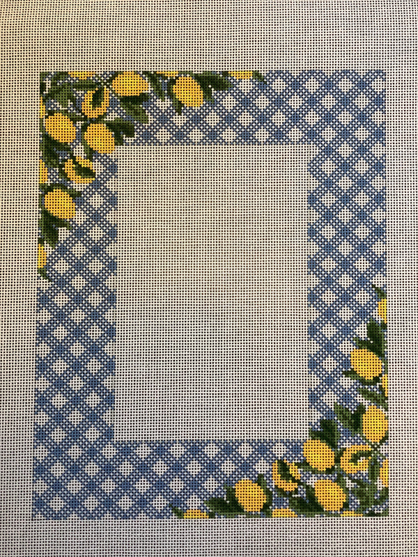 Lemons On Blue Gingham Frame