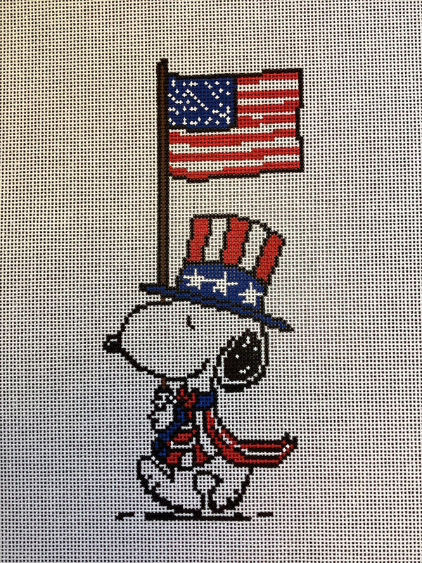 Snoopy Marching w/ Flag
