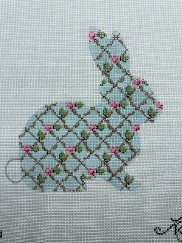 Aqua Hare w/ rose trellis