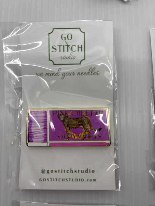 Pink Cheetah Matchbox Needleminder