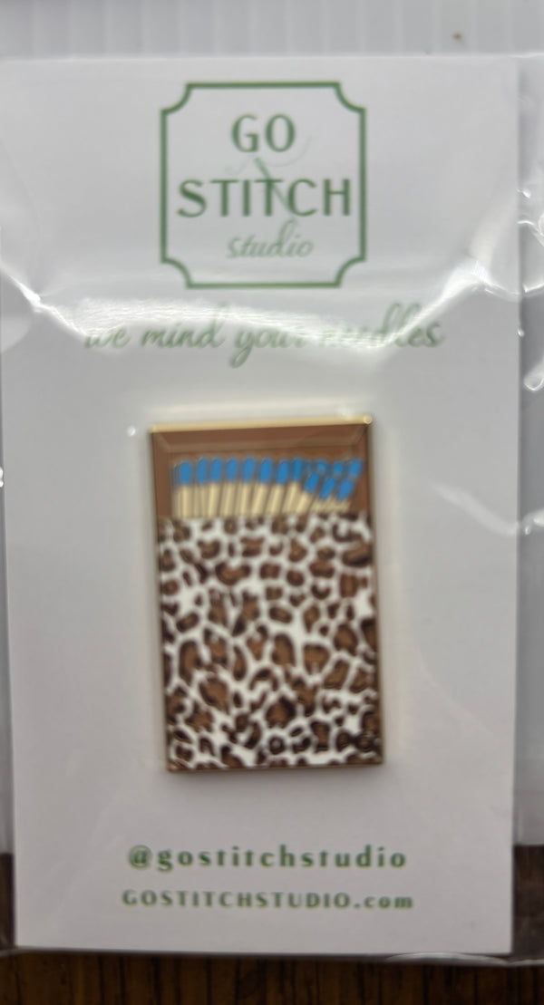 Leopard Print Matchbox Needleminder