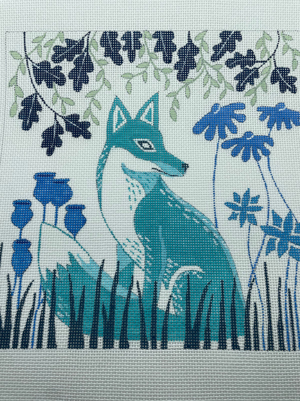 Blue Fox in Blue Garden