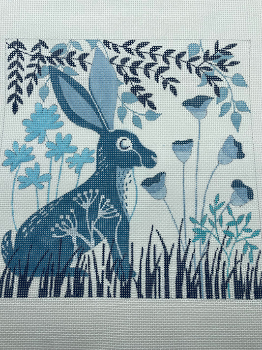 Blue Bunny in Blue Garden