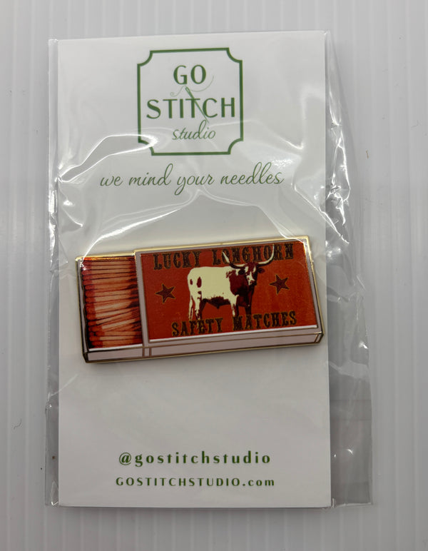 Lucky Longhorn Safety Matches Needleminder