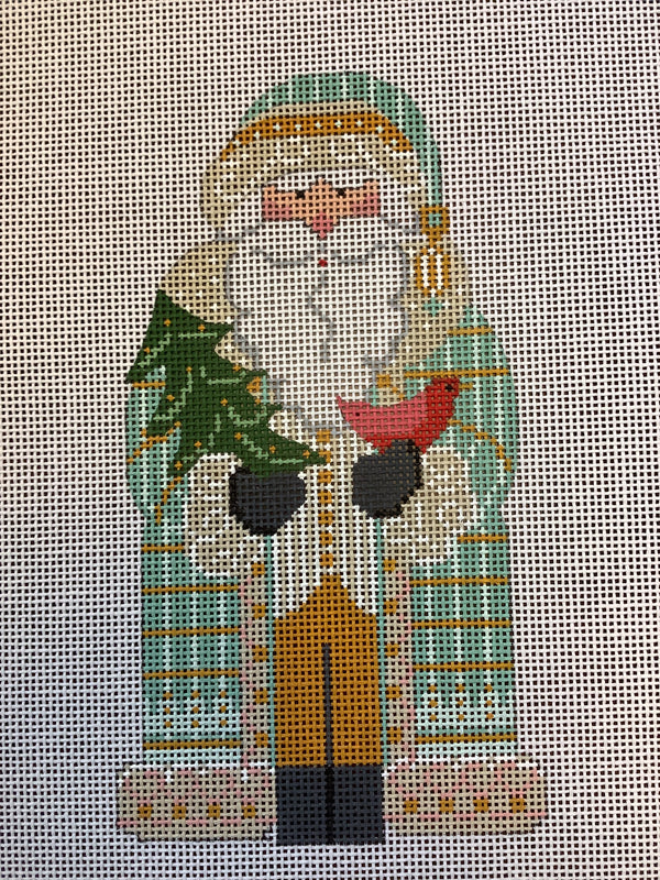 Father Christmas - Mint holding tree & Cardinal