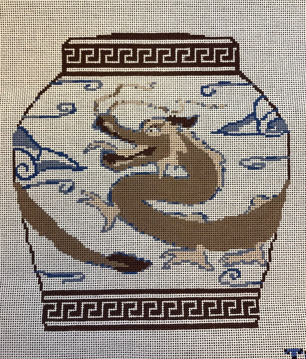 Brown Dragon Ginger Jar Pillow