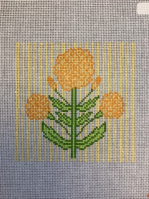 Yellow Block Print Flower