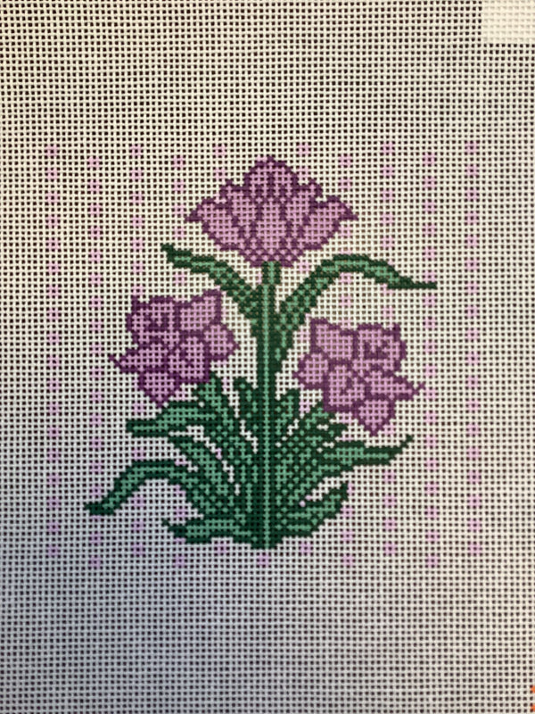 Purple Block Print Flower