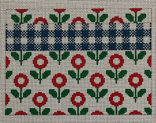 Gingham and Red Flowers