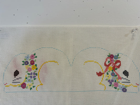 2 Sided Bunny w/ Wreath of FLowers