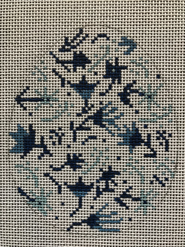 Blue Floral Egg by Bluebe