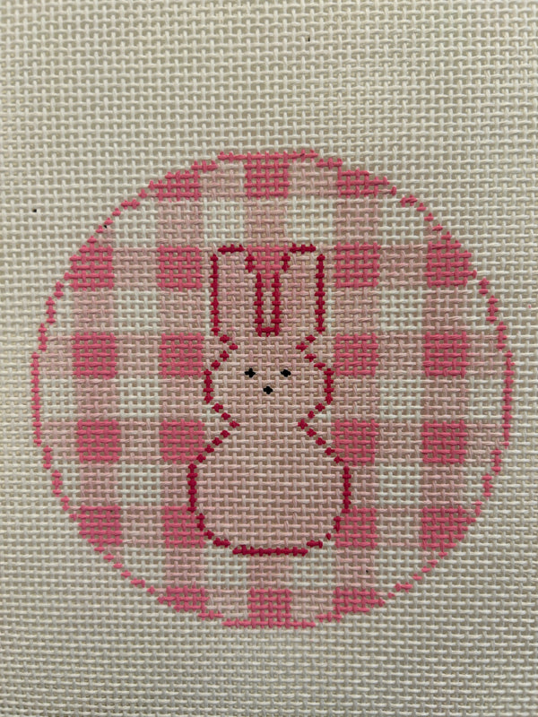 Gingham Peeps Bunny Round Pink
