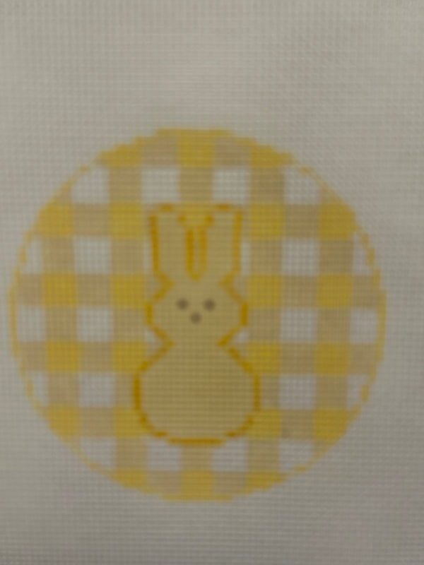 Gingham Bunny Round Yellow
