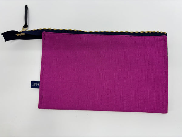 Project Bag/Multi pockets - Fuscia w/flowered lining