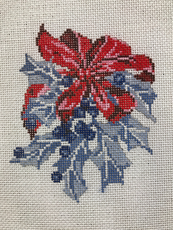 Blue Holly with Red Bow