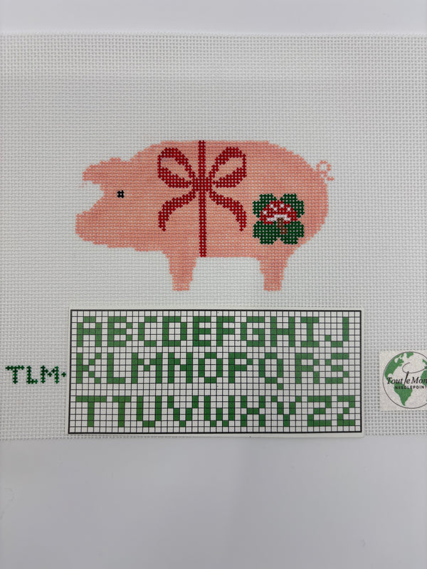 Marzipan Pig (w/monogram chart)