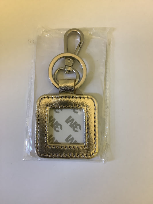 Square Leather Bag Tag - green