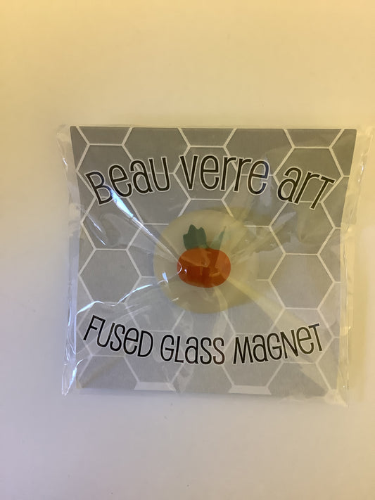 Small Pumpkin Fused Glass Needleminder