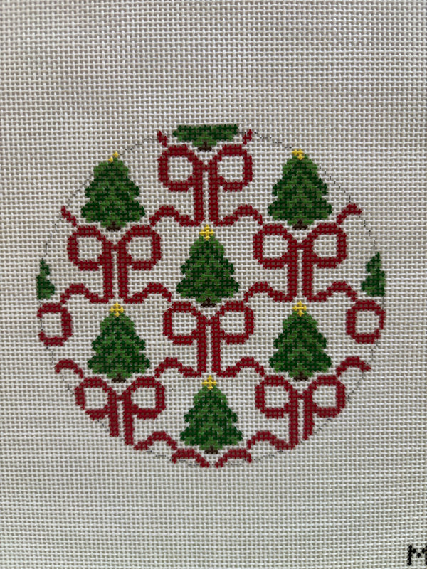 Red Bows and Trees ornament