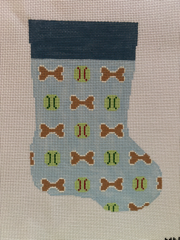 Blue Bones and Tennis balls Mini Stocking