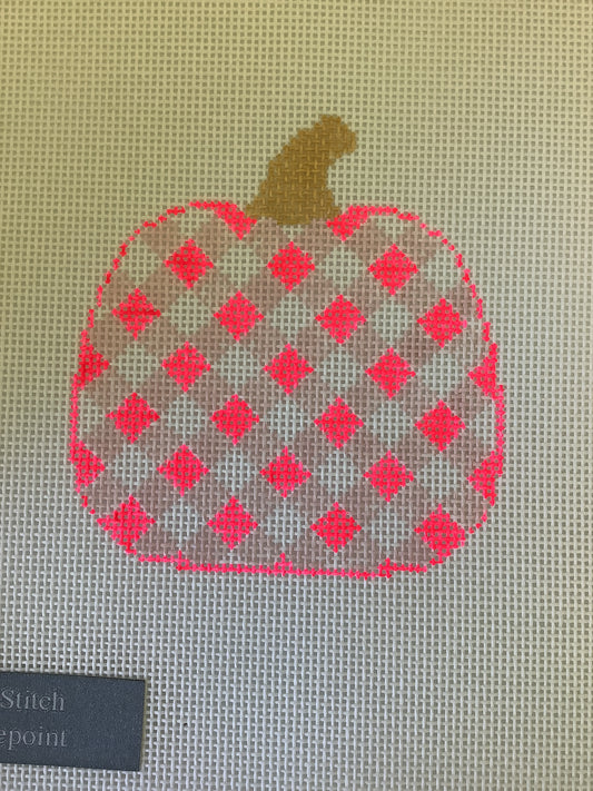 Neon Pink Gingham Pumpkin