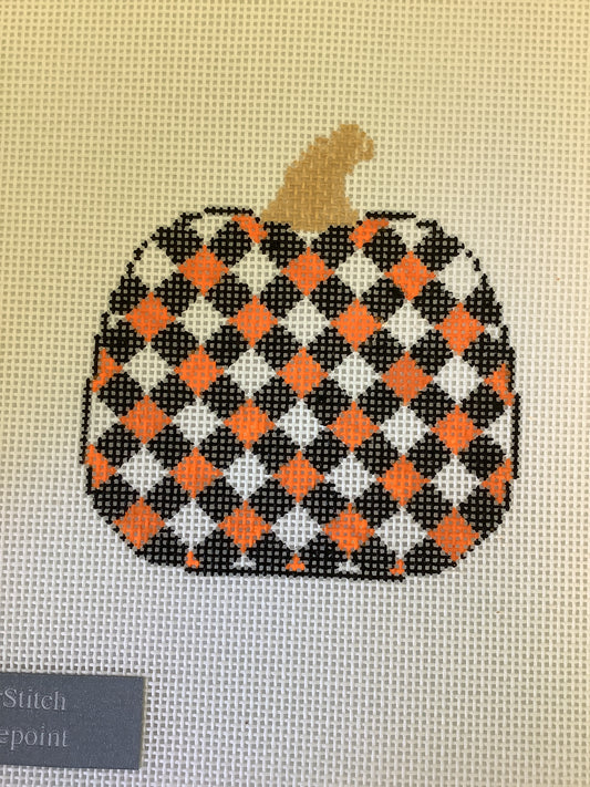 Neon Orange Gingham Pumpkin