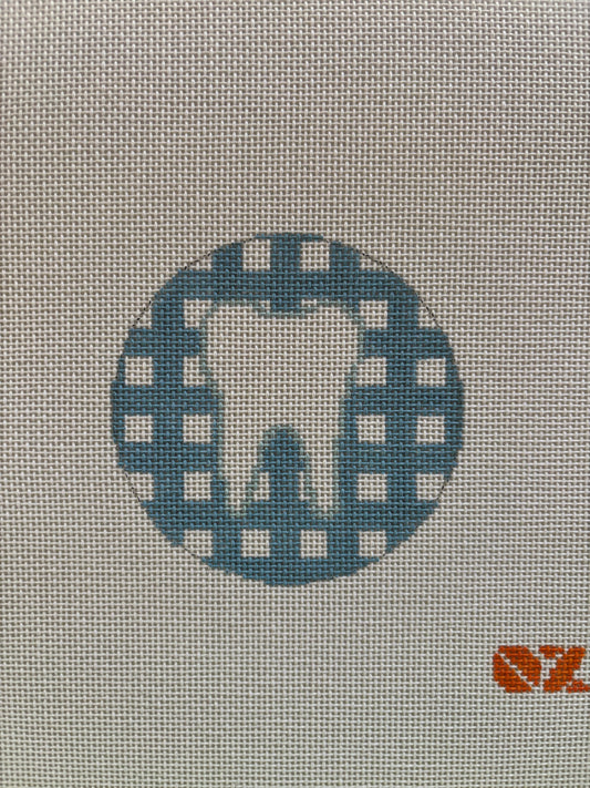 Blue Gingham Tooth Round
