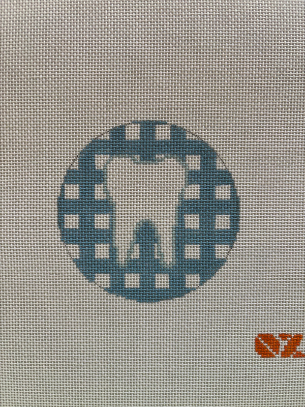 Blue Gingham Tooth Round