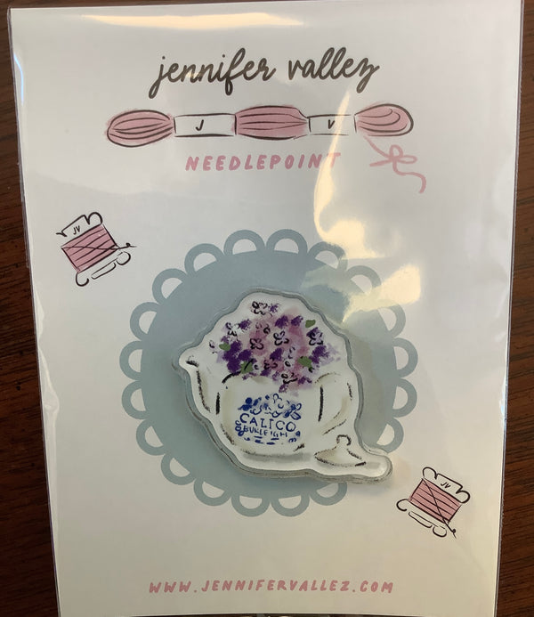 Calico Teapot Needleminder
