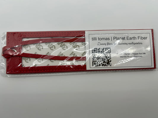 Bookmark - Red leather w/ inset
