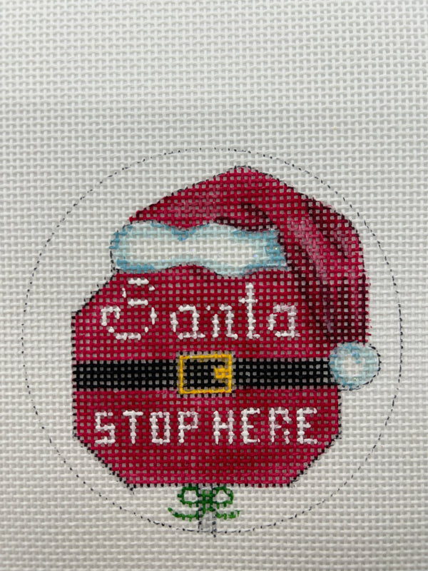 Santa Stop Here SIgn w/ Santa Hat