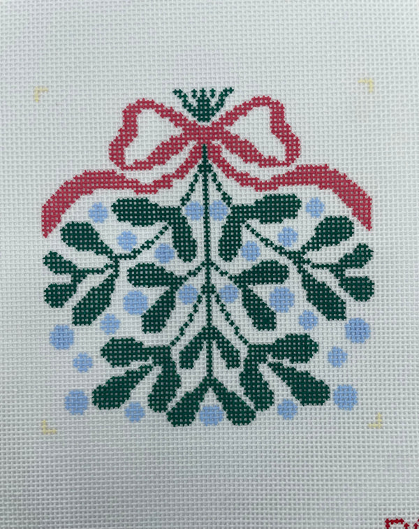 Red Bow Mistletoe Coaster