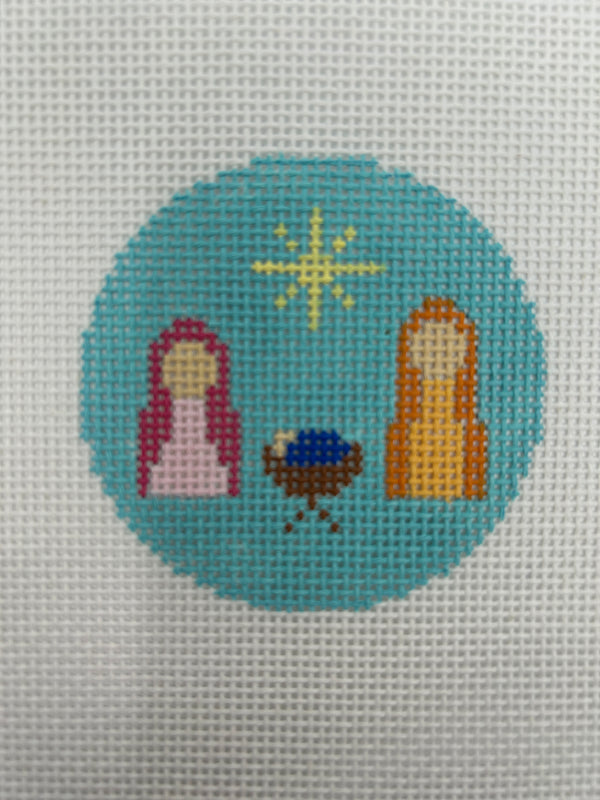 Nativity Mary, Joseph, Jesus 3" Round