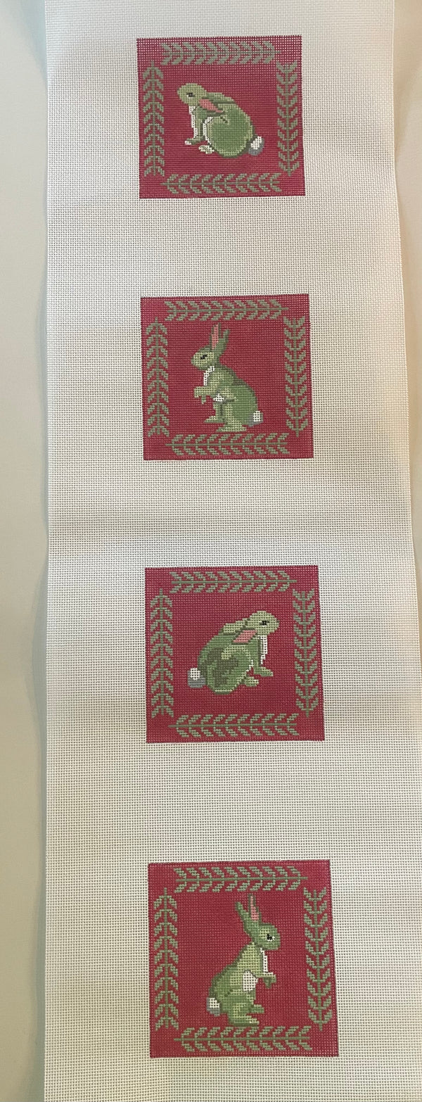 Rabbits with Fern Border, Coaster Set