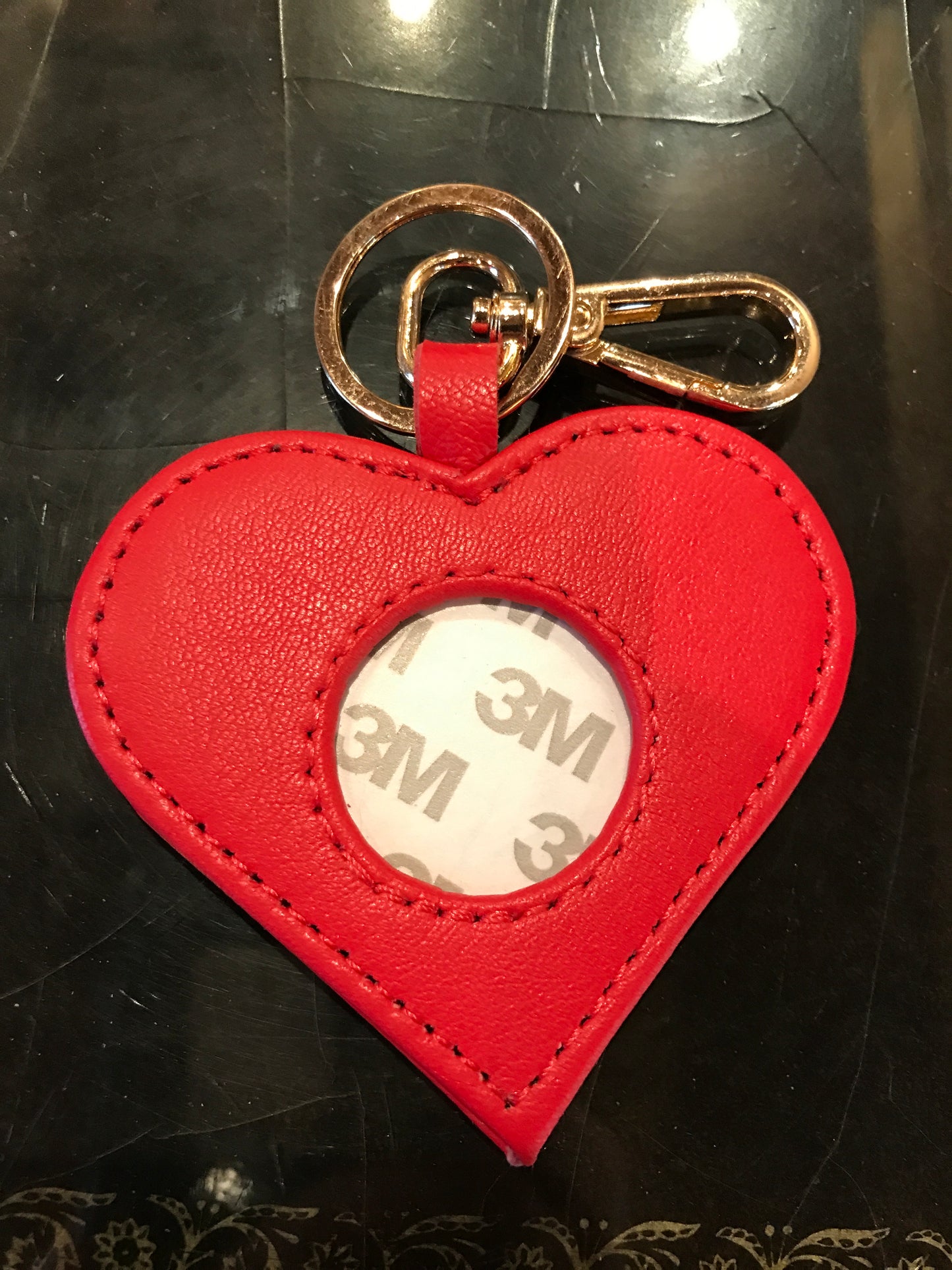 Heart Key Fob-red/gold