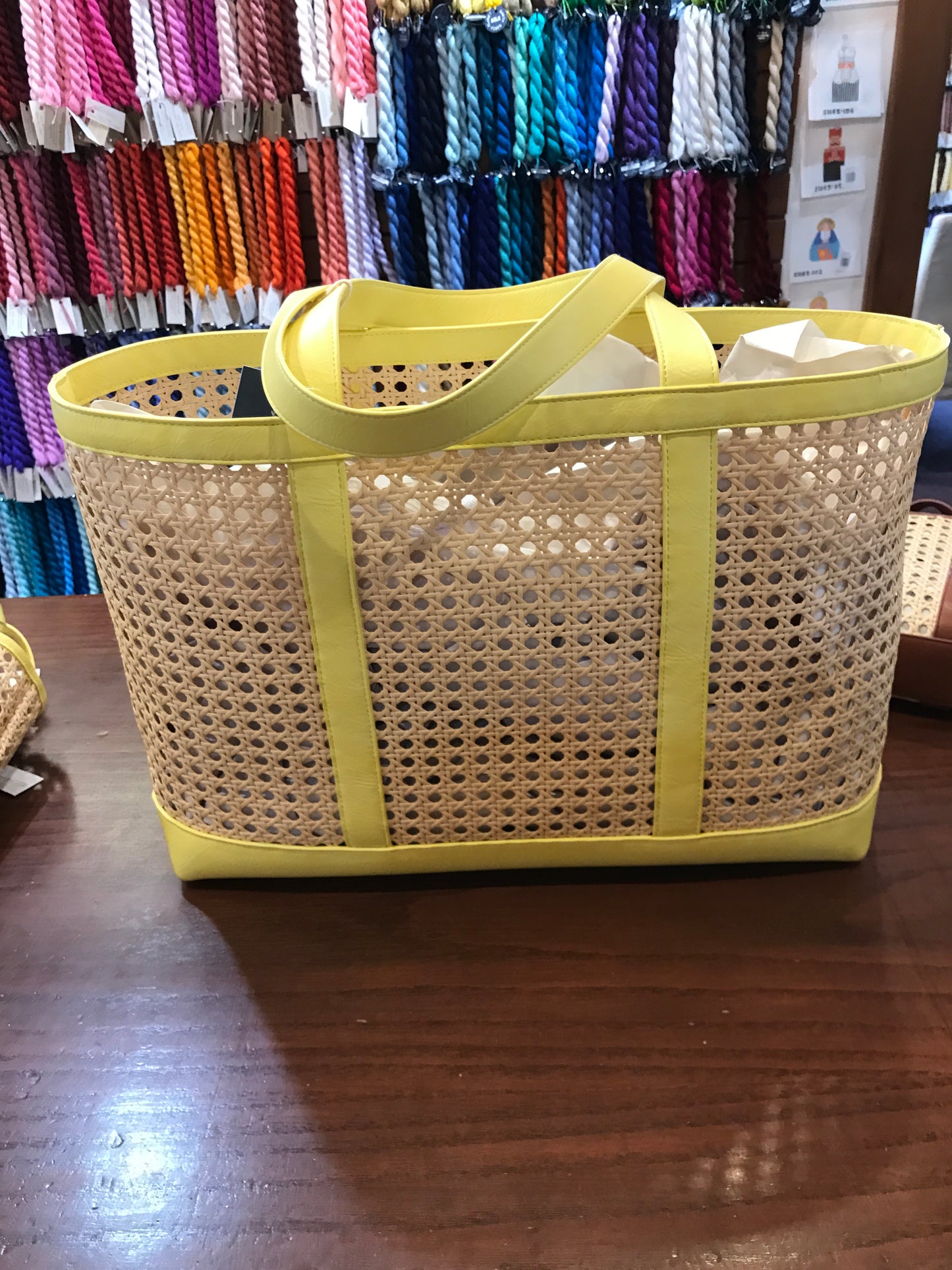 Cane Tote bag LARGE yellow