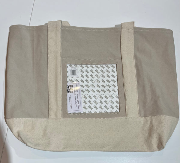 Tote Bag- Taupe w/ Natural handle 6x6 opening