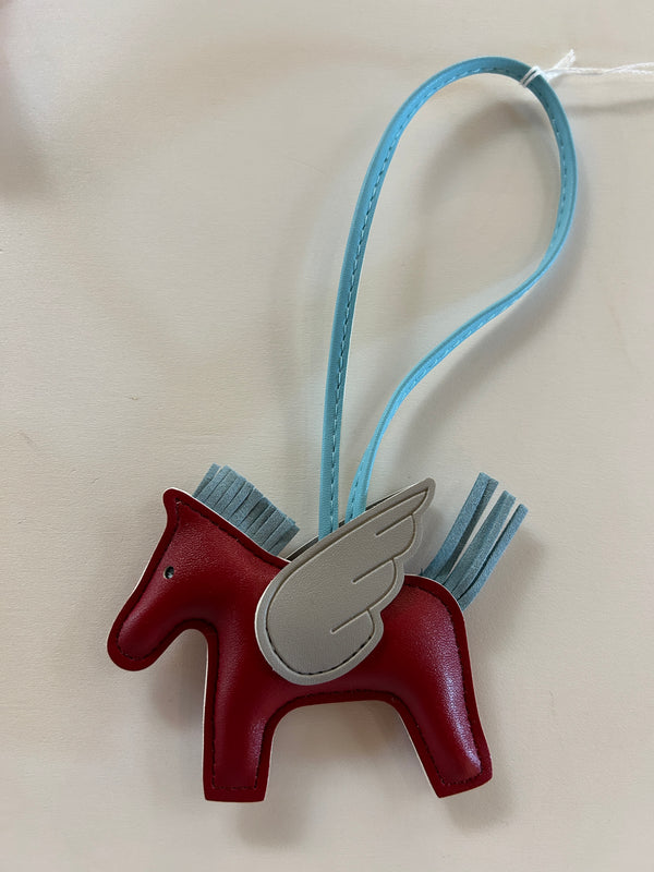 Leather Horse Fob - Cranberry