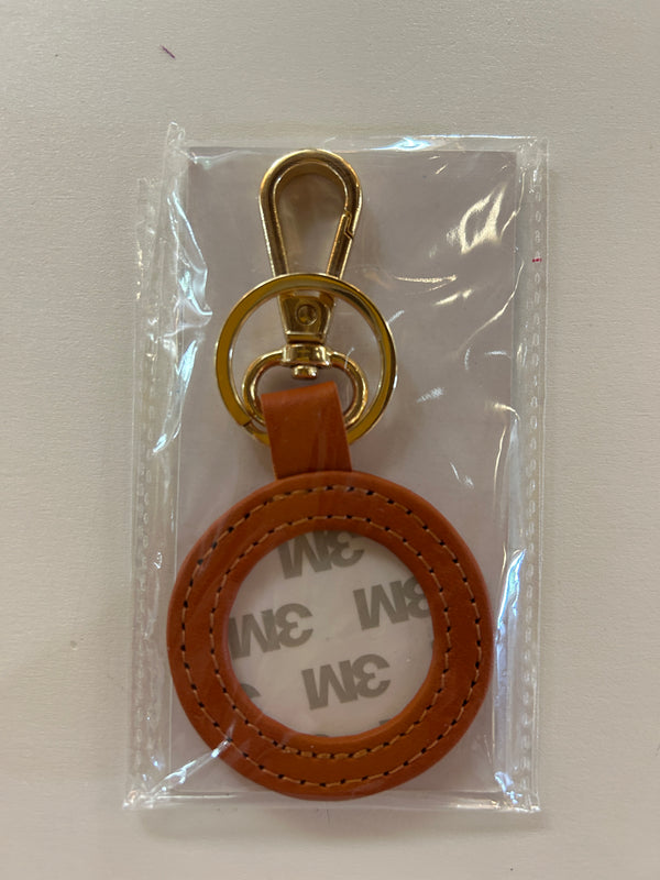 Leather Key Fob - Orange