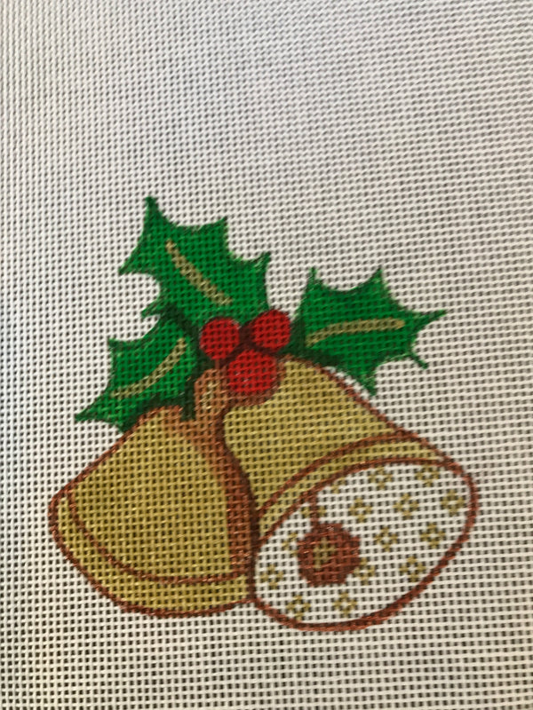 Bells and holly with stitch guide