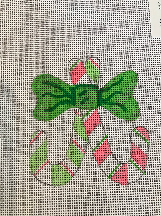 Pink candy canes with stitch guide