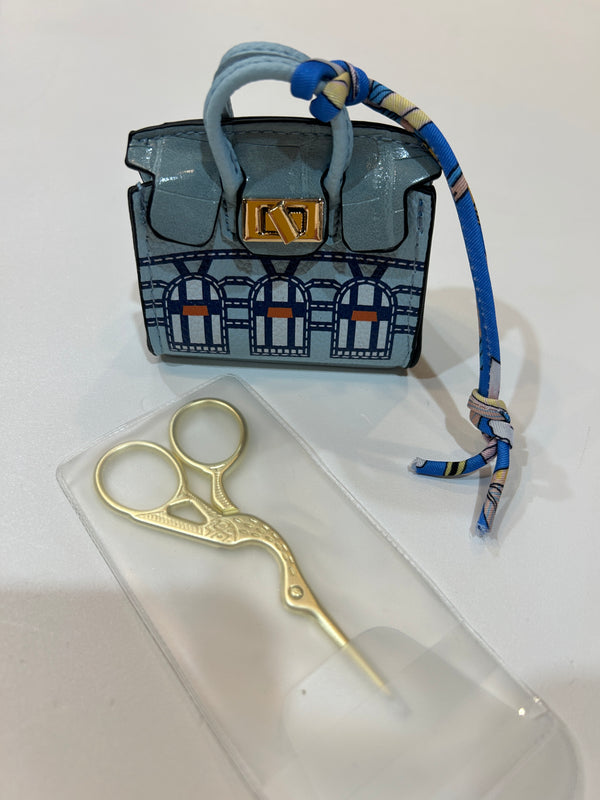 Blue Mini Purse w/ Scissors
