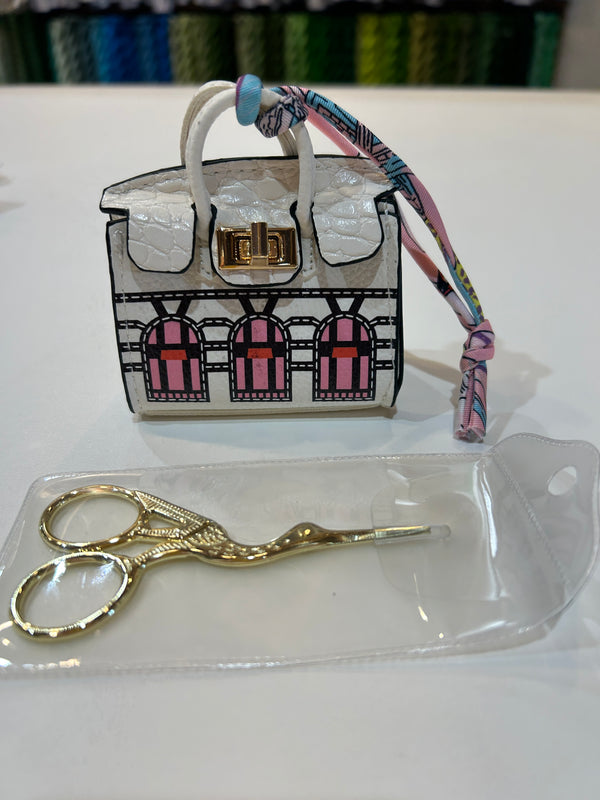White Mini Purse w/ Scissors