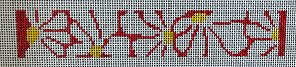 Groovy flowers keychain-red