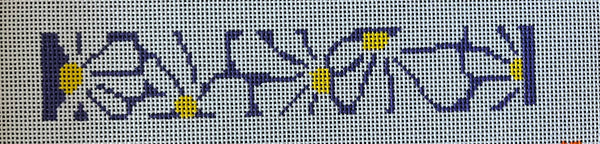 Groovy Flowers keychain-purple